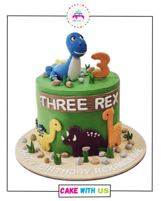 T-Rex Cute Dinosour Cake For Boys