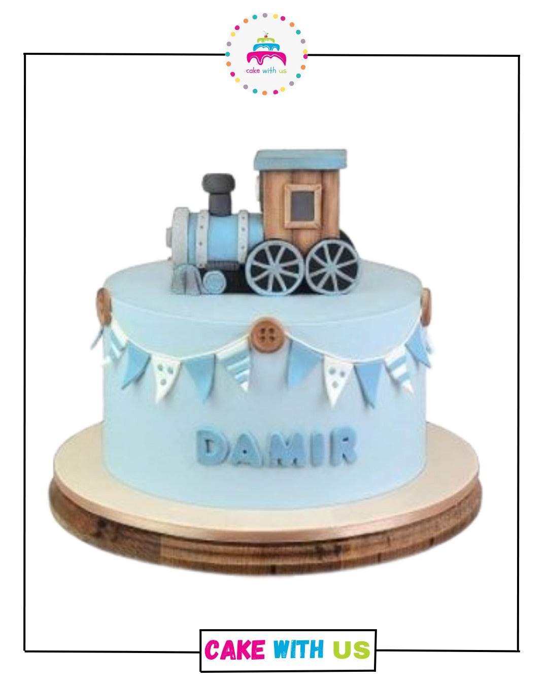Blue Train Cake For Kids