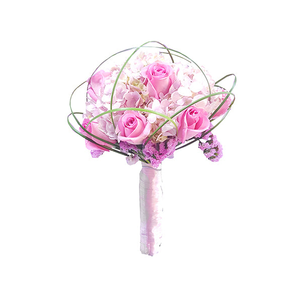 Bridal Hand Tied Pink Roses