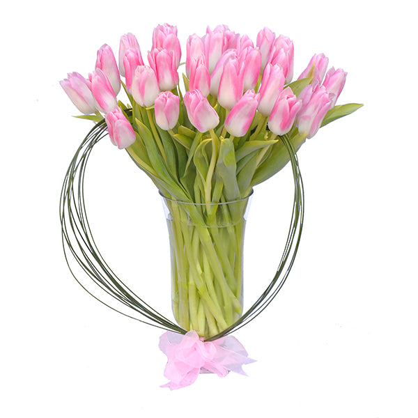 Pink Tulips In Vase