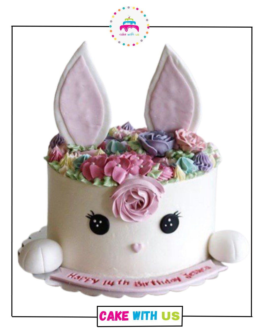 Bunny Cream Cake For Girls