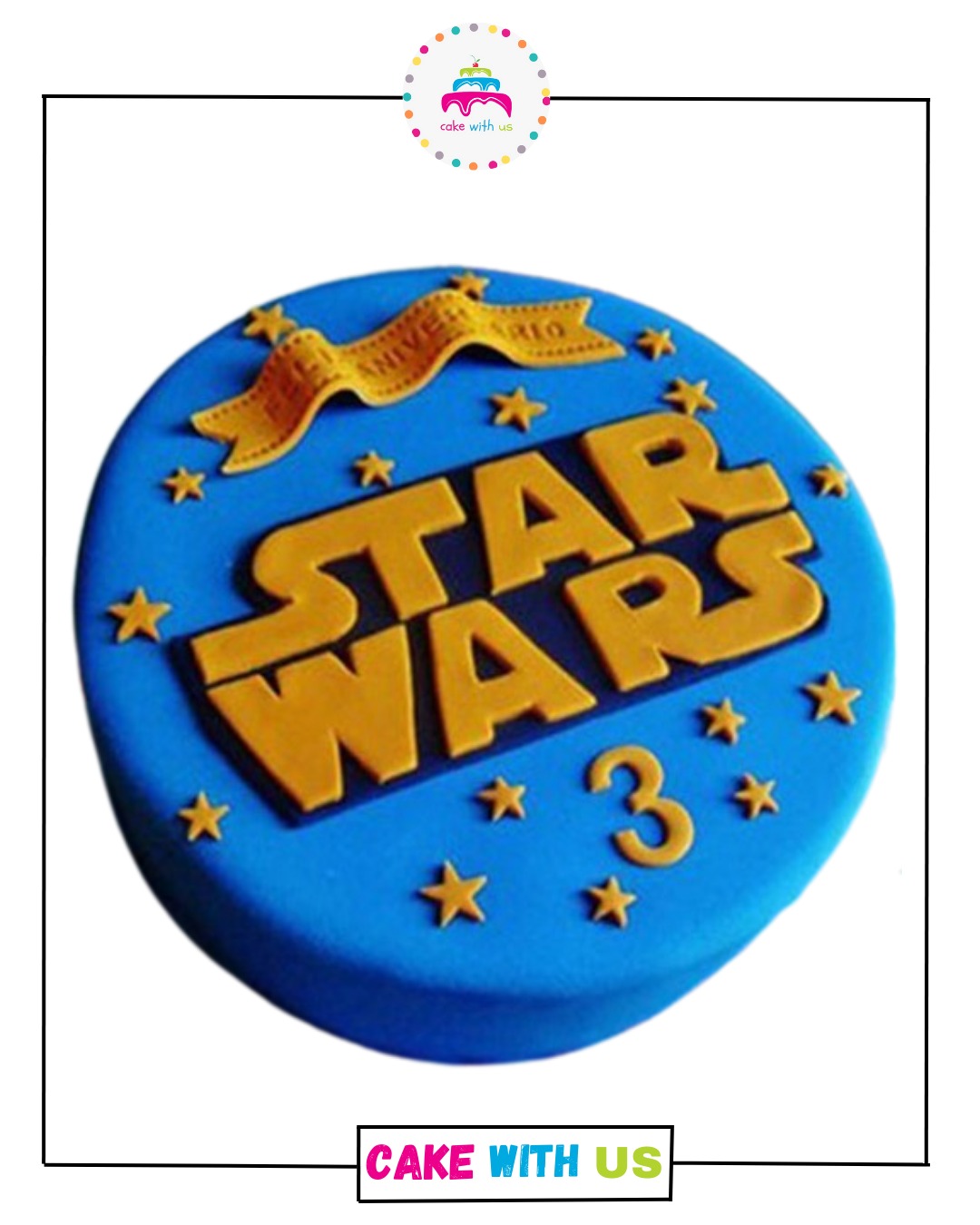 classic blue & orange star wars birthday cake