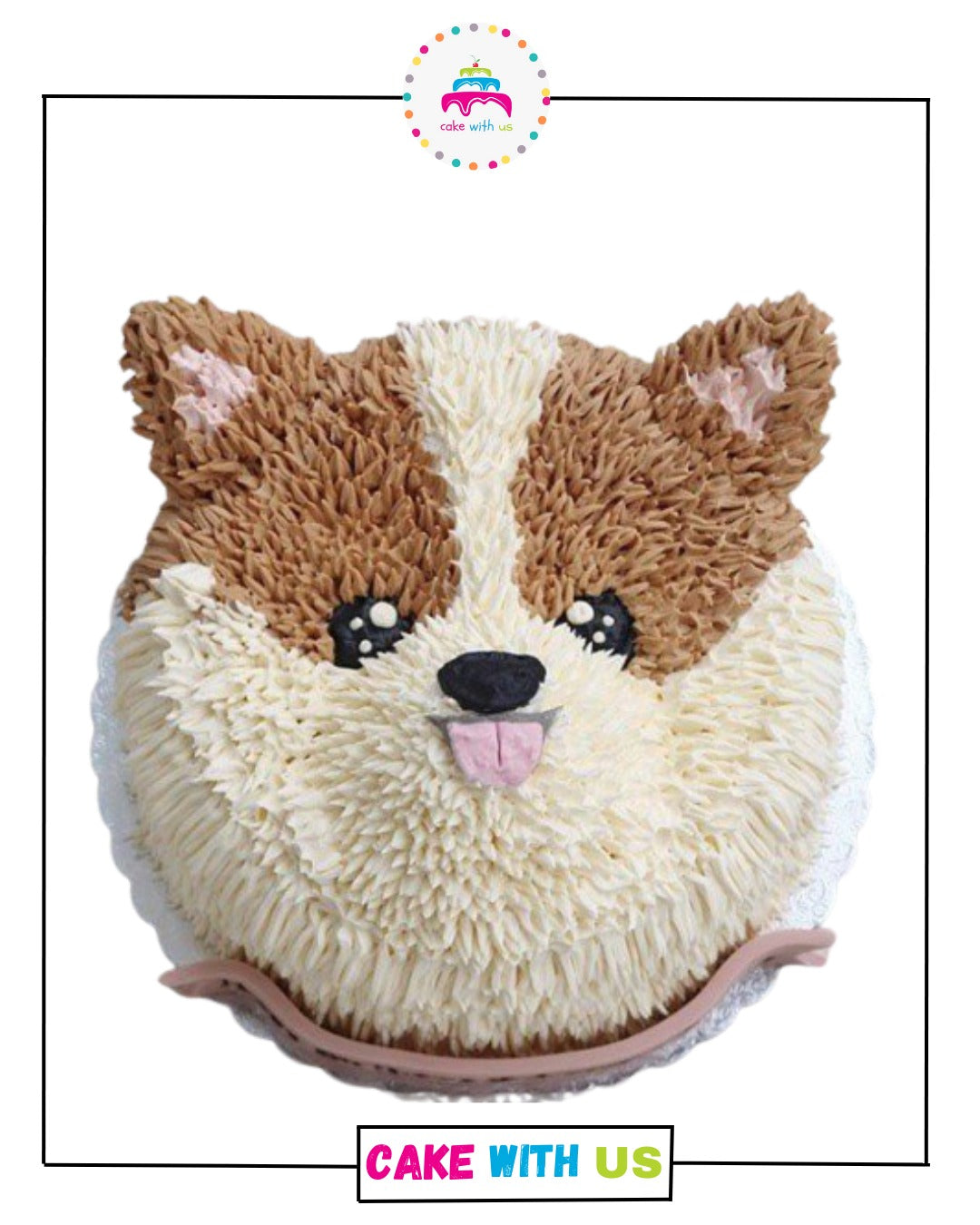 Cute Puppy Cream Cake