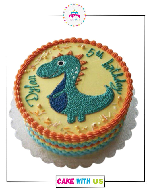 Dino Stitch Cream Cake