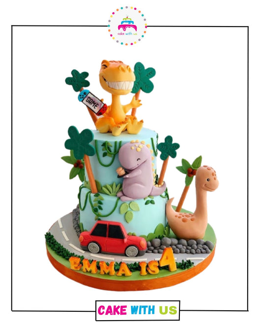 Little Cute Dino Cake For Kids