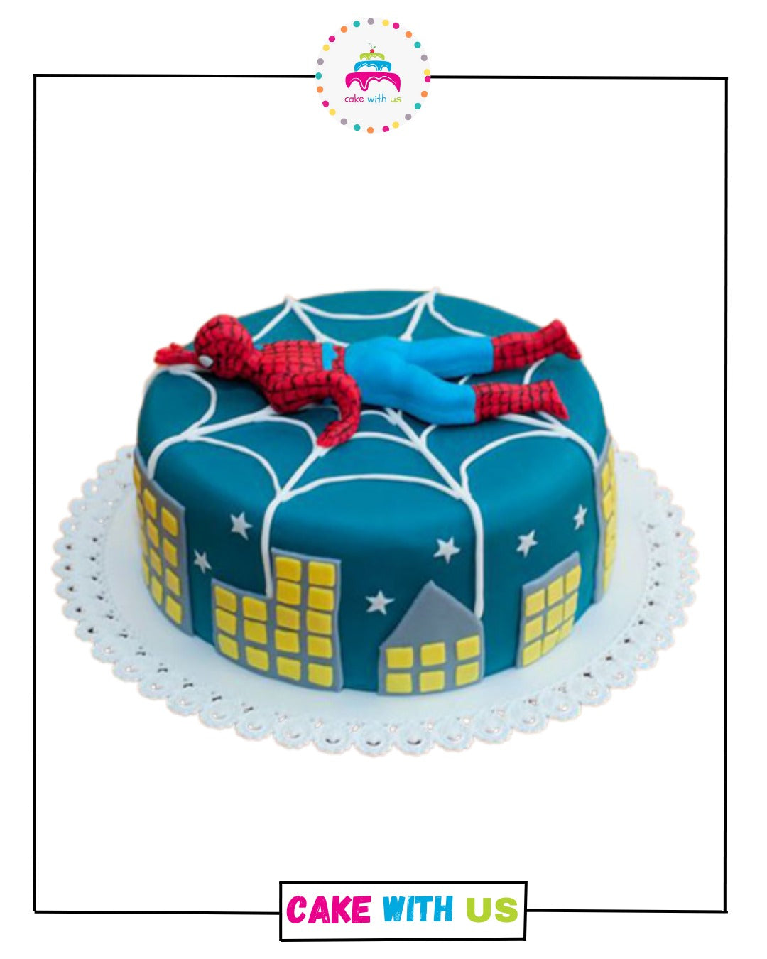 Spiderman Night City Cake