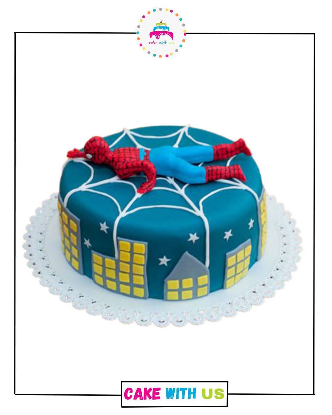 Spiderman Night City Cake