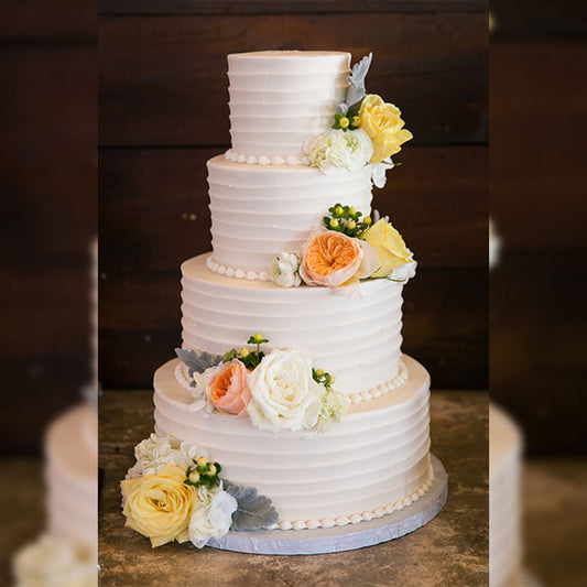 Floral Wedding Cake 4 Layer