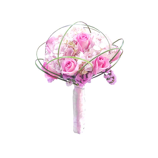 Bridal Hand Tied Pink Roses